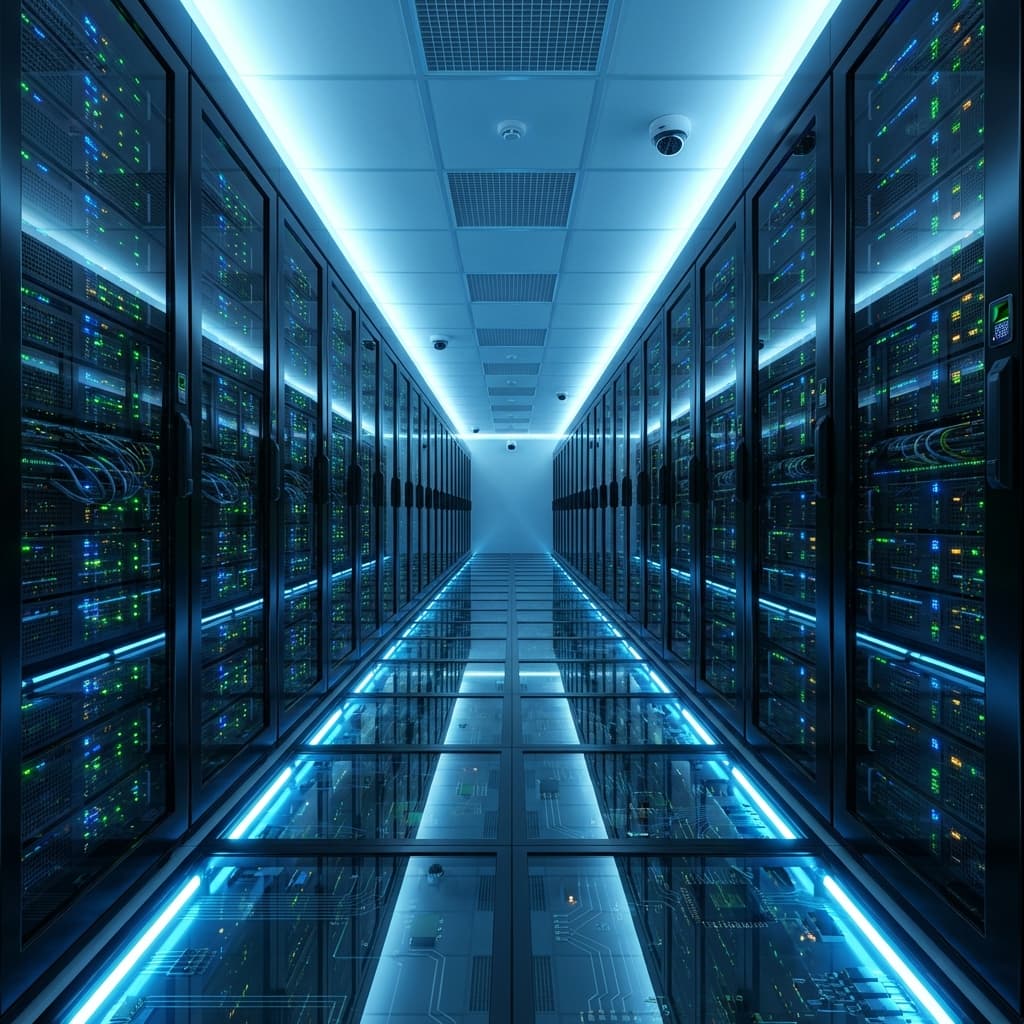 Modern data center corridor